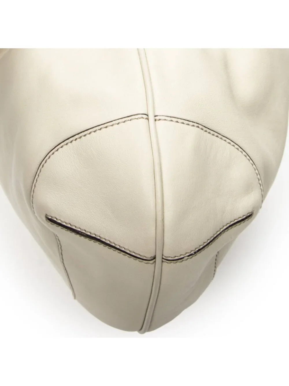 Gucci Peggy Bamboo Handle Hobo Ivory Calfskin Leather